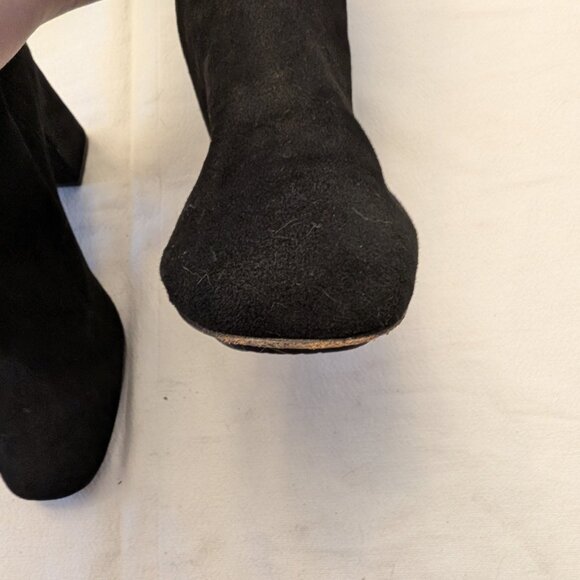 Diane Von Furstenberg Black Suede Heeled Boots - Picture 10 of 16